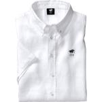 Weiße Kurzärmelige Polo Sylt Sommerhemden aus Leinen schmutzabweisend für Herren Größe M 