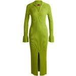 Hellgrüne Langärmelige HUGO BOSS HUGO Kleider mit Ärmel aus Viskose für Damen Größe L 