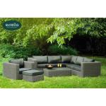 Reduzierte Graue Moderne Essella Lounge Gartenmöbel aus Polyrattan wetterfest für 7 Personen 