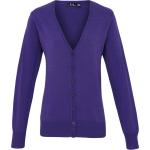 Violette V-Ausschnitt Strickwesten aus Baumwolle für Damen Größe S 