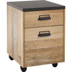 Braune Moderne Home Affaire Rollcontainer aus Holz 