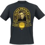 Schwarze Elvis Presley Rundhals-Auschnitt T-Shirts aus Baumwolle für Herren Größe 3 XL Große Größen 