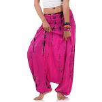 Pinke Batik Hippie Princess of Asia Nachhaltige Haremshosen für Damen Größe M 
