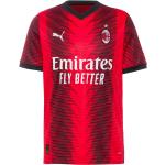 Rote Atmungsaktive Puma AC Mailand Fußballtrikots aus Polyester für Herren Größe S 