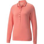 Pinke Langärmelige Puma Golf Langarm Poloshirts Orangen aus Elastan für Damen Größe S 
