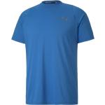 Blaue Kurzärmelige Puma T-Shirts Katzen aus Elastan für Herren Größe S 