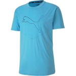 Blaue Kurzärmelige Puma T-Shirts aus Polyester für Herren Größe M 