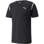 Schwarze Kurzärmelige Puma T-Shirts Eisenbahn aus Elastan für Herren Größe M 
