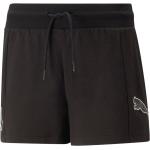 Schwarze Casual Puma High Waist Shorts aus Baumwolle für Damen 