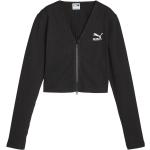 Reduzierte Schwarze Langärmelige Puma V-Ausschnitt V-Shirts für Damen Größe XXL 