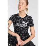 Schwarze Puma T-Shirts aus Baumwolle für Damen Größe M 