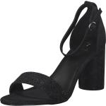 Schwarze La Strada Blockabsatz High-Heel Sandaletten für Damen Größe 39 mit Absatzhöhe 5cm bis 7cm 
