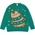 Pusheen, Damen, Pullover, Sweatshirt weihnachtliches Design, Grün, (XL)