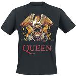 Queen Crest Vintage Männer T-Shirt schwarz XXL 100% Baumwolle Band-Merch, Bands