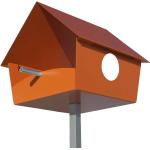 Reduzierte Orange Radius Design Vogelhäuser Orangen aus Stahl 