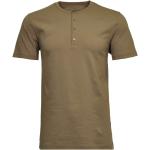 Braune Klassische Kurzärmelige RAGMAN Henley Shirts aus Baumwolle für Herren Größe S 
