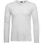 Weiße Langärmelige RAGMAN V-Ausschnitt V-Shirts für Herren Größe S 