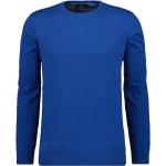 Blaue RAGMAN Rundhals-Auschnitt Pullover mit Ellenbogen Patches für Herren Größe M 