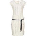Weiße Print Kurzärmelige RAGWEAR Mini Strandkleider aus Jersey für Damen Übergrößen 