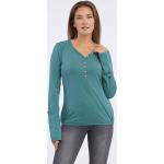 Reduzierte Grüne Langärmelige RAGWEAR V-Ausschnitt V-Shirts aus Jersey für Damen Größe XL 