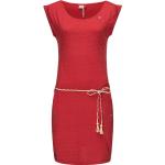 Rote Melierte Kurzärmelige RAGWEAR Mini Strandkleider aus Jersey für Damen Größe XL 