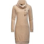 Beige Langärmelige RAGWEAR Winterkleider aus Jersey für Damen Größe 4 XL 