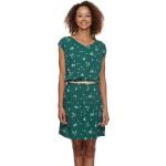 Reduzierte Grüne Blumen Streetwear RAGWEAR V-Ausschnitt Sommerkleider aus Viskose trocknergeeignet für Damen Größe S 