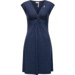 Blaue Print Kurzärmelige RAGWEAR V-Ausschnitt Frühlingskleider aus Jersey für Damen Größe XXL 
