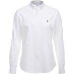 Weiße Langärmelige Ralph Lauren Slim Fit Hemden aus Baumwolle Größe M 