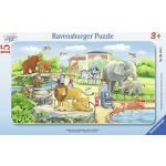 15 Teile Ravensburger Zoo Rahmenpuzzles aus Pappkarton 