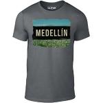 Reality Glitch Herren Medellin Pablo Escobar T-Shirt (Dunkelgrau, Groß)