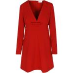 Reduzierte Rote Langärmelige REDValentino Mini V-Ausschnitt Partykleider aus Jersey für Damen Größe M 