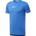 Blaue Kurzärmelige Atmungsaktive Reebok ACTIVChill Herrensportshirts aus Elastan Größe S 