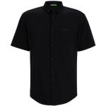 Schwarze Kurzärmelige HUGO BOSS BOSS Button Down Hemden aus Baumwolle für Herren Größe M 