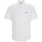 Weiße Kurzärmelige HUGO BOSS BOSS Button Down Hemden aus Baumwolle für Herren Größe M 