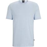 Hellblaue HUGO BOSS BOSS T-Shirts aus Leinen für Herren Größe M 