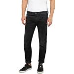 Schwarze Klassische Replay Bio Slim Jeans aus Baumwollmischung für Herren Größe XXL 