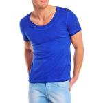 Blaue Batik T-Shirts aus Baumwolle für Herren Größe M 