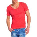 Rote Batik T-Shirts aus Baumwolle für Herren Größe M 