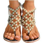 Silberne Blumen Retro Keilabsatz High-Heel Sandaletten mit Strass aus Leder wasserfest für Damen 