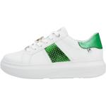 Grüne Rieker Plateau Sneaker aus Leder für Damen Größe 43 