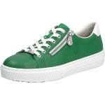 Reduzierte Grüne Rieker Plateau Sneaker aus Leder für Damen Größe 37 