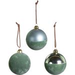 Grüne Moderne Weihnachtskugeln & Christbaumkugeln aus Leder 3 Teile 