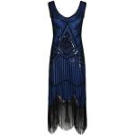 Reduzierte Blaue Ro Rox Cocktailkleider mit Quasten aus Baumwolle für Damen Größe M 