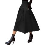 Khakifarbene Karierte Knielange Festliche Röcke mit Pailletten aus Jersey für Damen Größe L 