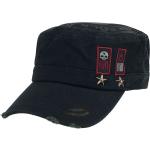 Schwarze Streetwear EMP Rock Rebel Army Caps mit Nieten aus Baumwolle für Herren Einheitsgröße 