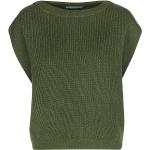 Grüne Ärmellose Strick-Pullunder aus Wolle für Damen Größe L 