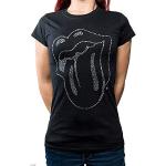 Schwarze The Rolling Stones T-Shirts für Damen Größe M 