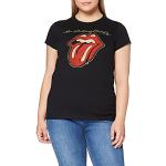 Schwarze The Rolling Stones T-Shirts aus Baumwolle für Damen Größe L 