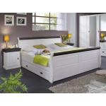 Weiße Möbel-Eins Betten Landhausstil aus Massivholz 100x200 cm 